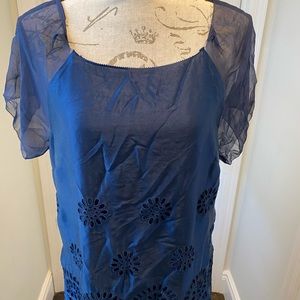 JCrew Navy Silk shortsleeve Dress Size 6